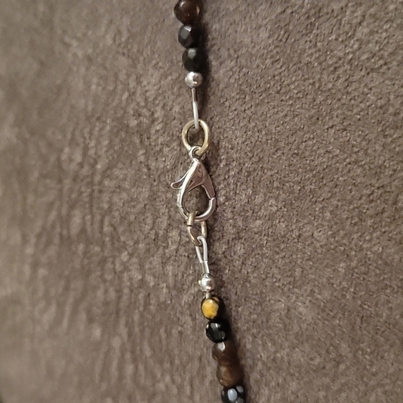 Handmade Agate Swarovski Pearl Czech Glass Pendant Necklace - Picture 5 of 8